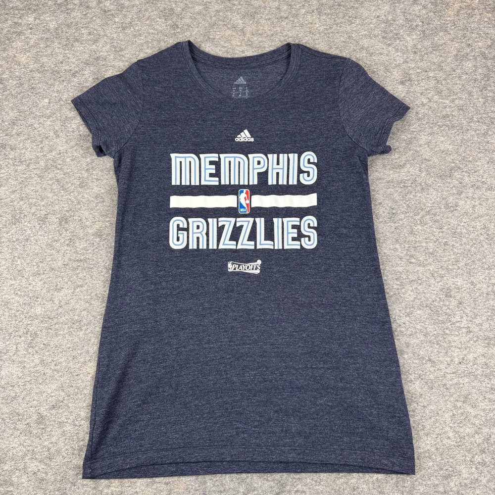 Adidas Memphis Grizzlies NBA Playoffs T-Shirt Tee Blue Womens Medium M
